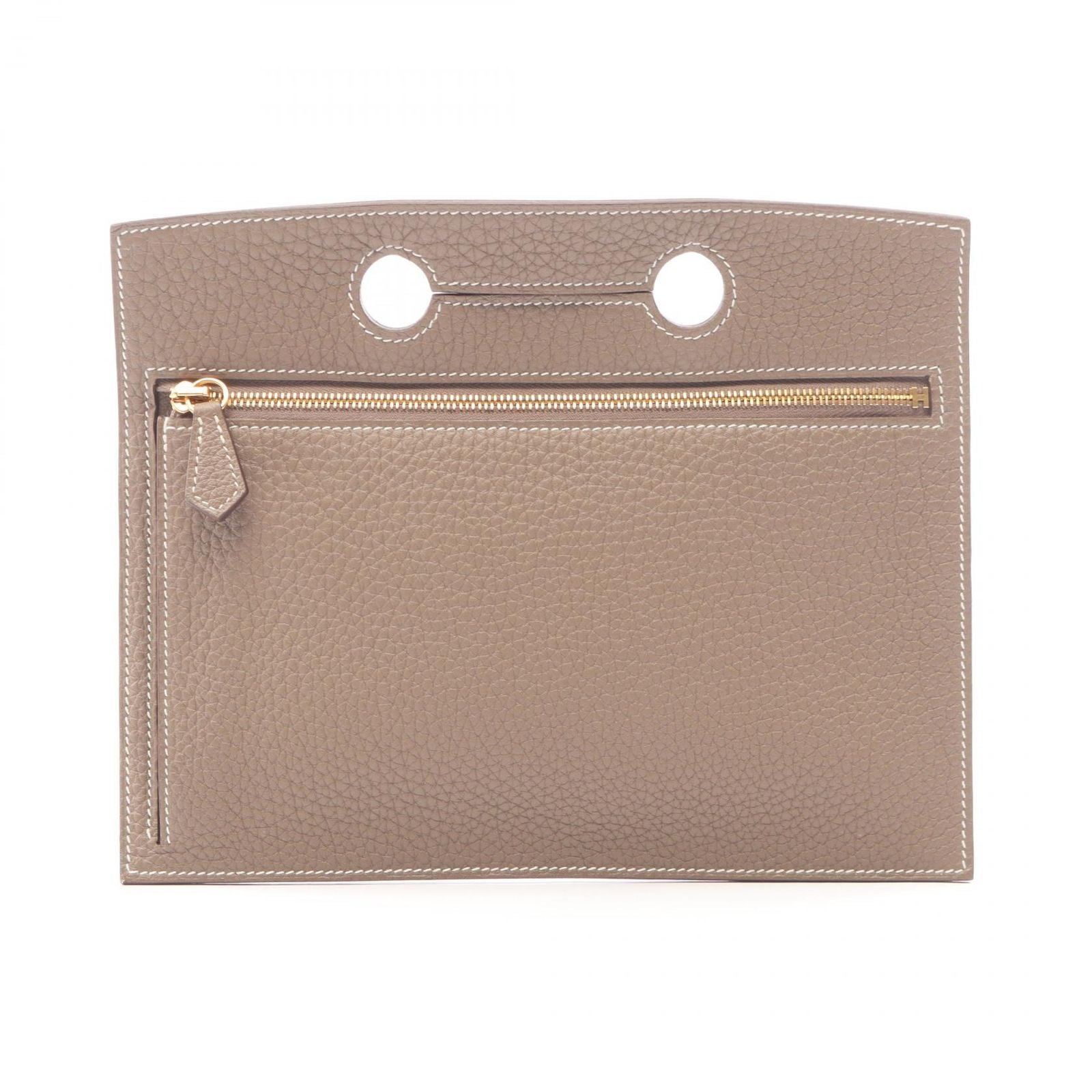 Hermes Pouch Back Pocket Etoupe Leather