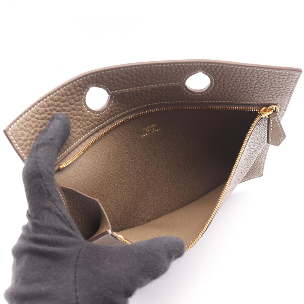Hermes Pouch Back Pocket Etoupe Leather — view 3