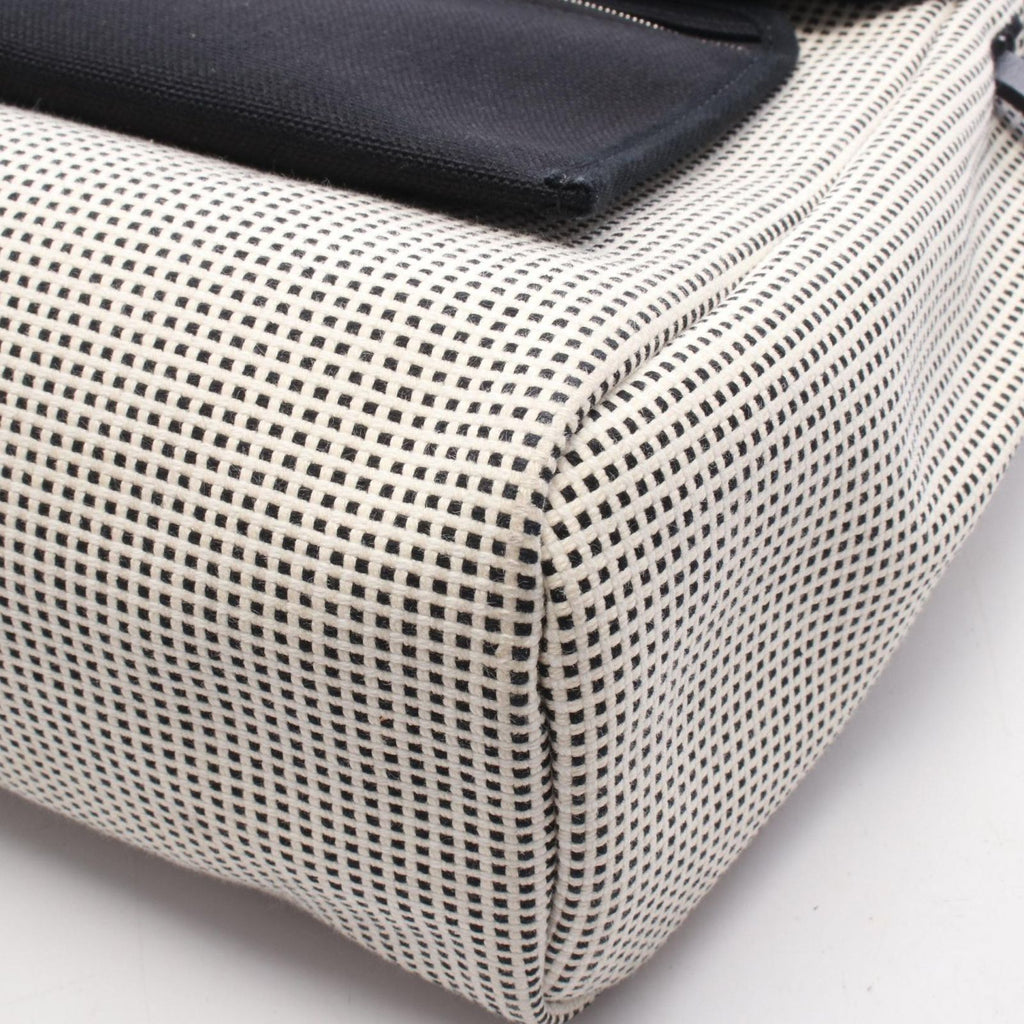Hermes Handbag Herbag Zip PM 2-Way Black White Canvas — view 7