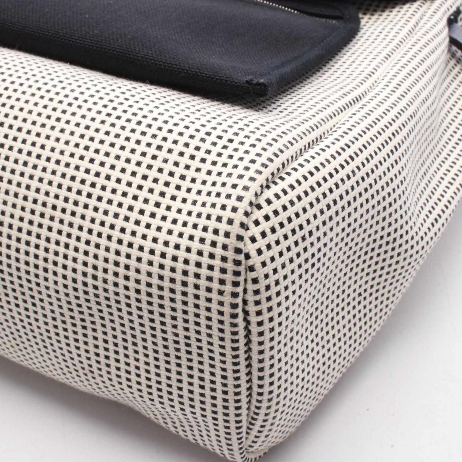 Hermes Handbag Herbag Zip PM 2-Way Black White Canvas — view 7