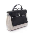 Hermes Handbag Herbag Zip PM 2-Way Black White Canvas — view 2