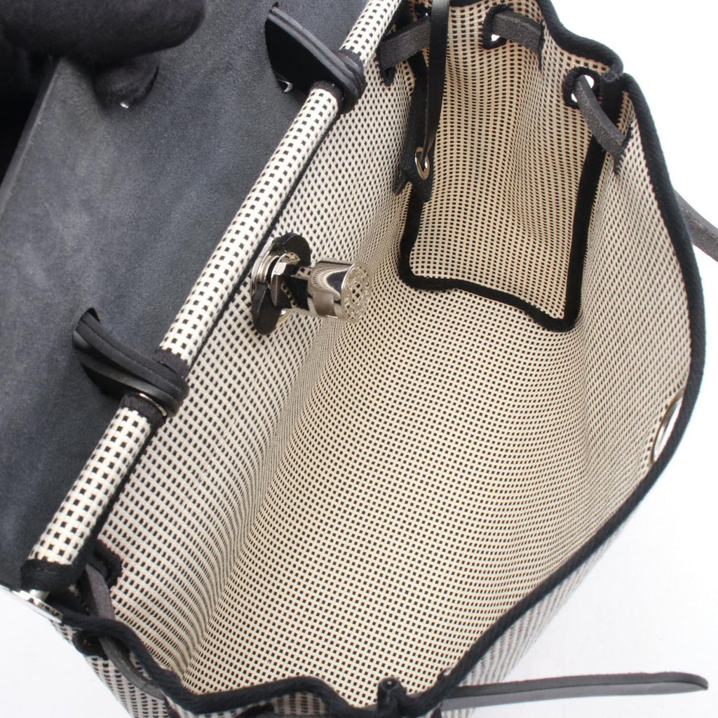 Hermes Handbag Herbag Zip PM 2-Way Black White Canvas — view 3