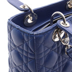 Dior Handbag Lady Dior Cannage 2-Way Blue Leather Tote — view 6