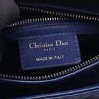 Dior Handbag Lady Dior Cannage 2-Way Blue Leather Tote — view 4