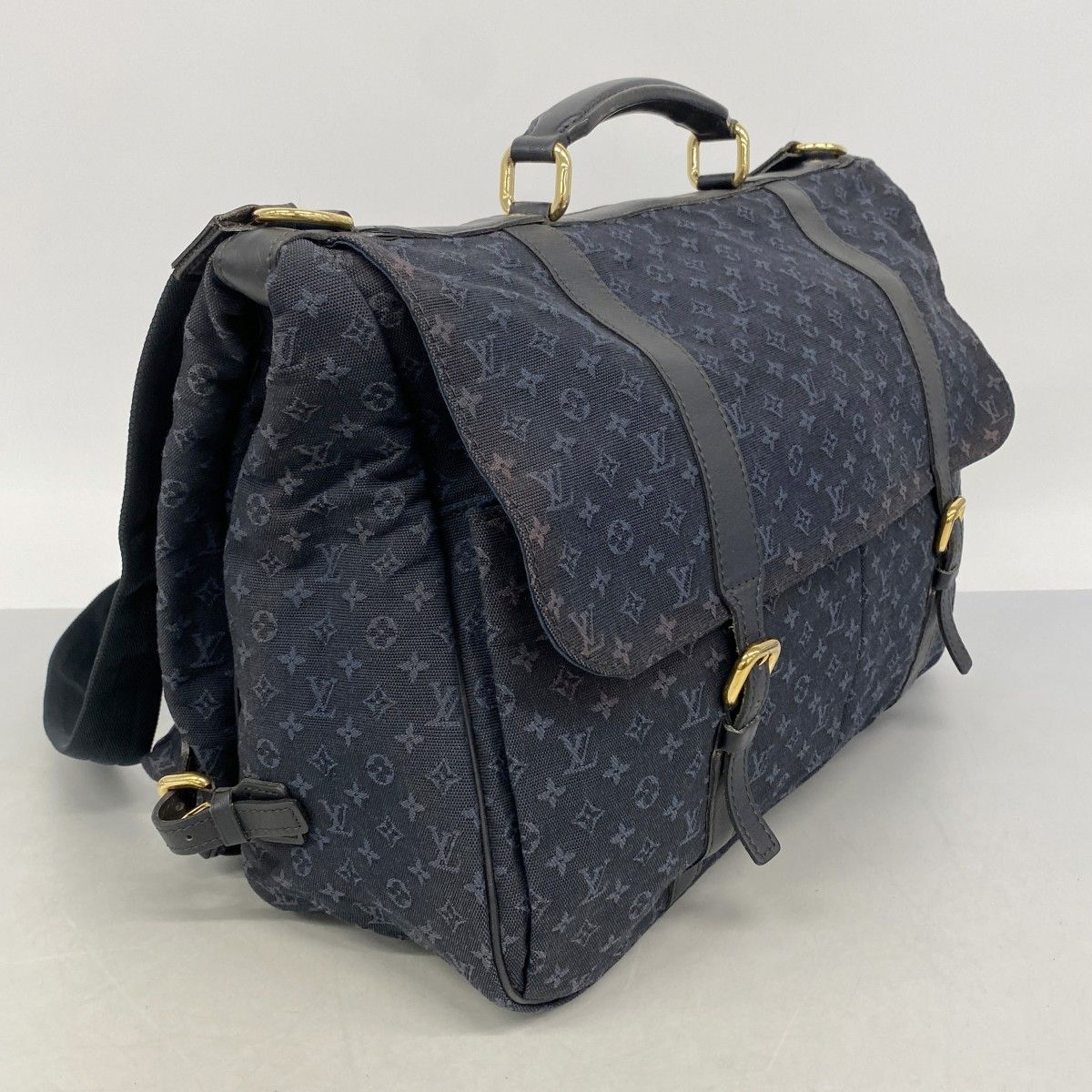Louis Vuitton Briefcase Monogram Mini Denise Blue 2-Way — view 2