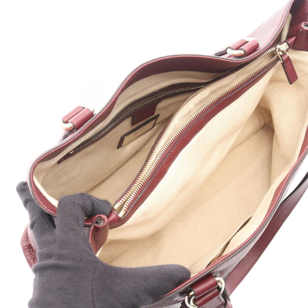 Gucci Tote Soho Interlocking 2-Way Bordeaux Leather Fringe — view 3