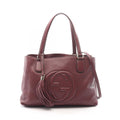 Gucci Tote Soho Interlocking 2-Way Bordeaux Leather Fringe