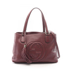 Gucci Tote Soho Interlocking 2-Way Bordeaux Leather Fringe