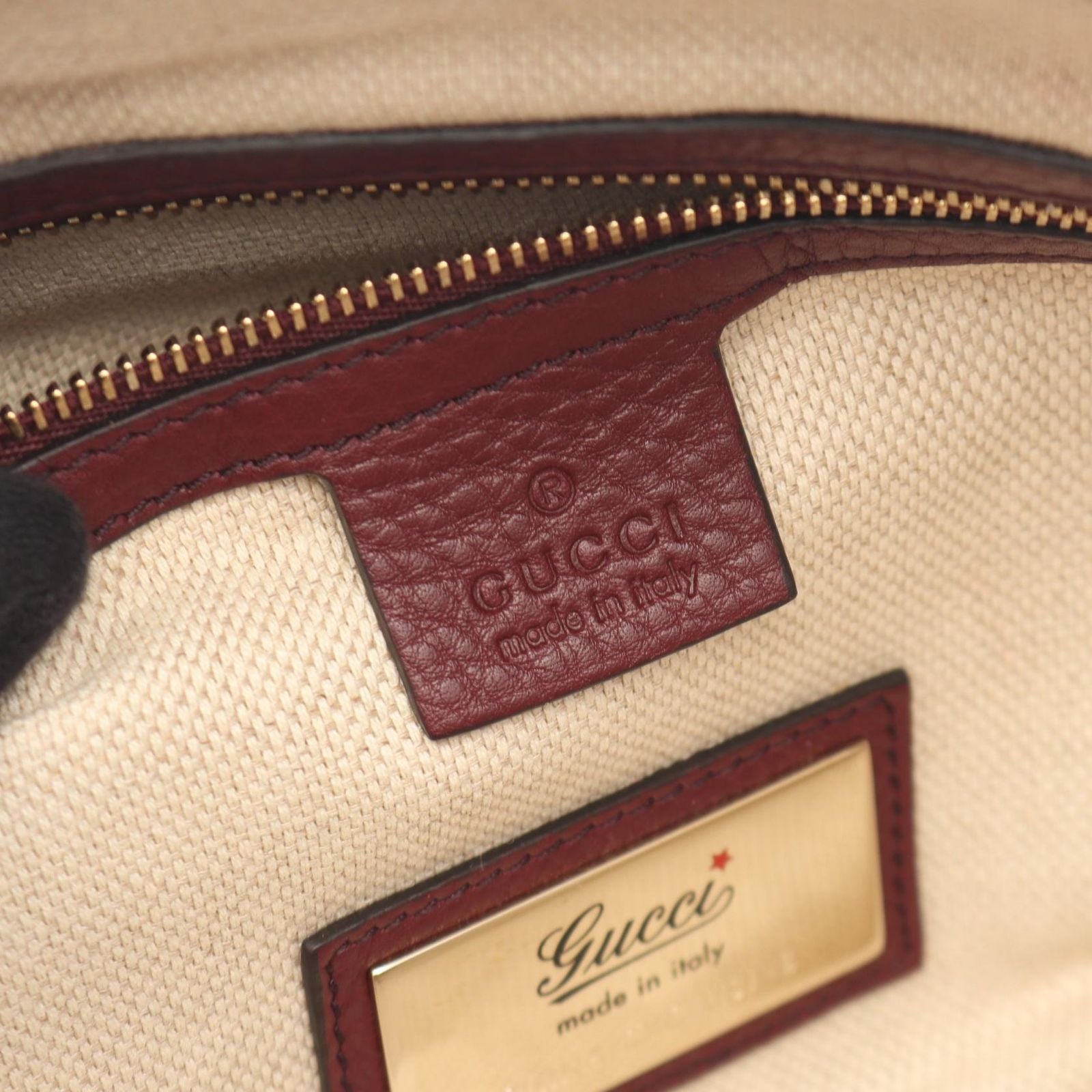 Gucci Tote Soho Interlocking 2-Way Bordeaux Leather Fringe — view 4