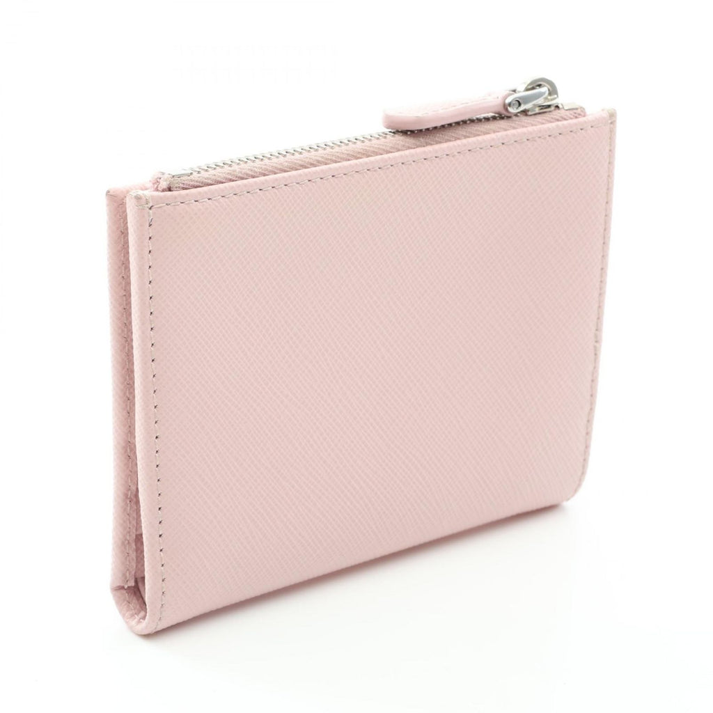Prada Bifold Wallet Saffiano Triang Pink Leather Triangle Logo — view 2