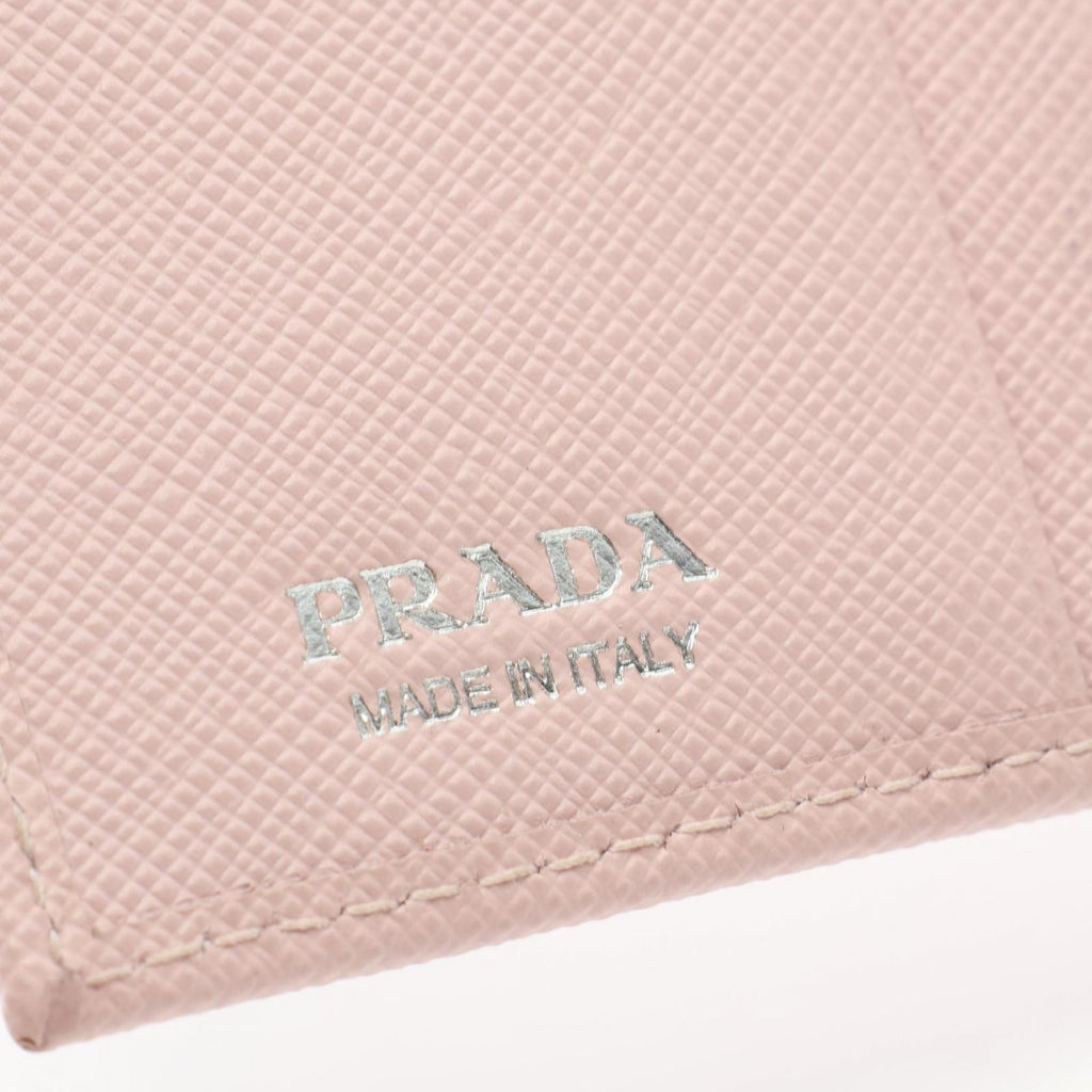 Prada Bifold Wallet Saffiano Triang Pink Leather Triangle Logo — view 5