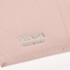 Prada Bifold Wallet Saffiano Triang Pink Leather Triangle Logo — view 5