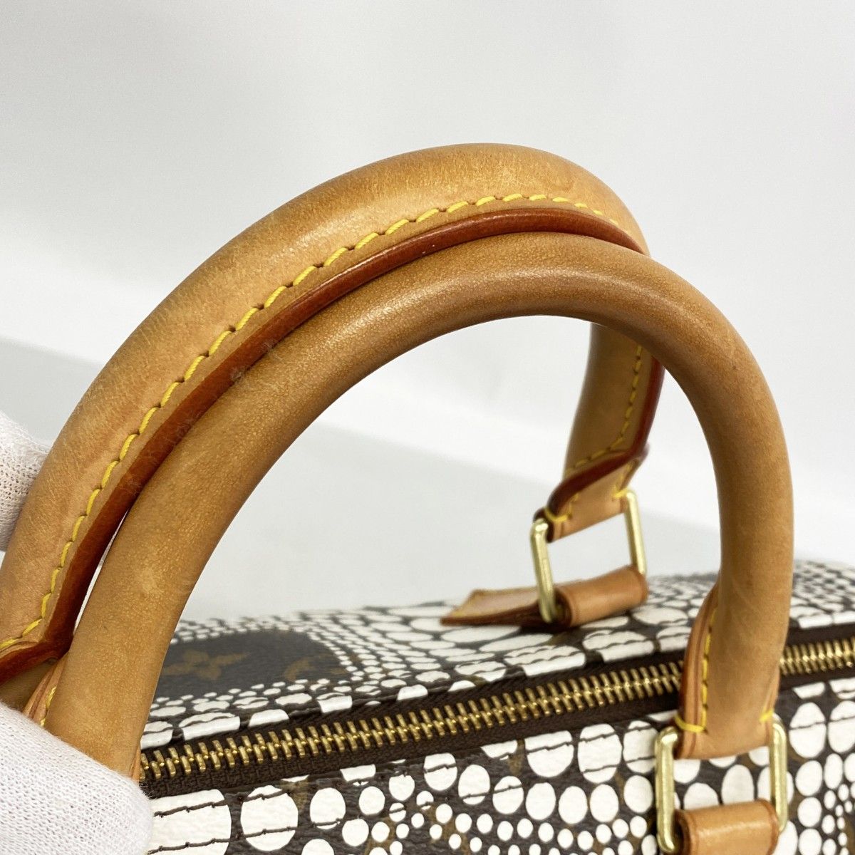 Louis Vuitton Handbag Monogram Town Yayoi Kusama Collaboration Speedy 30 Blanc — view 7