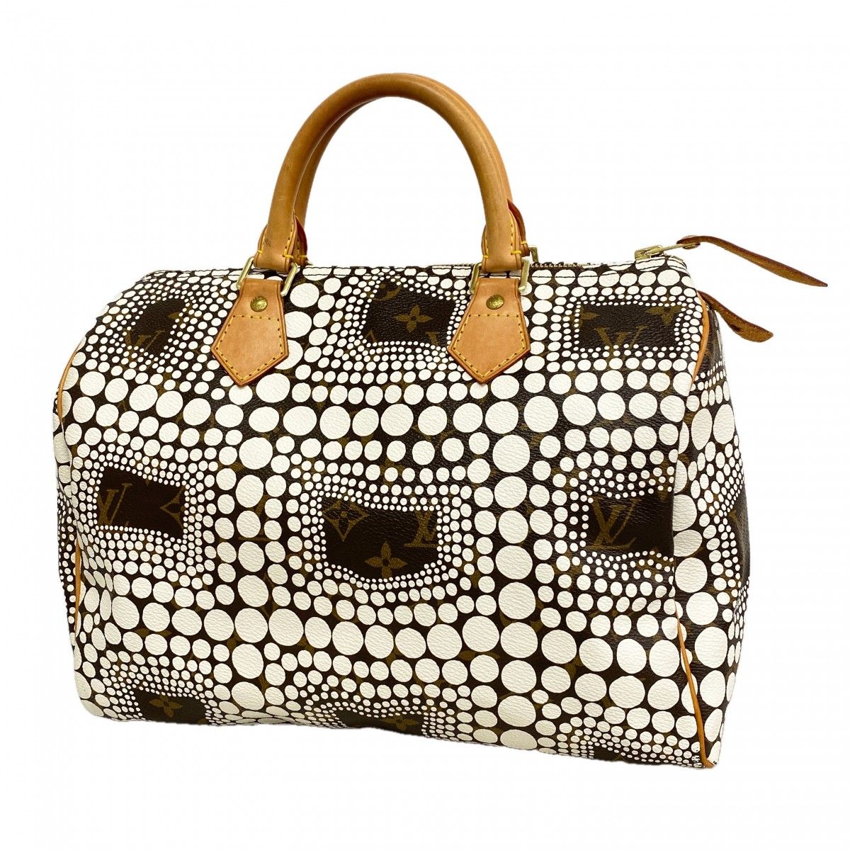 Louis Vuitton Handbag Monogram Town Yayoi Kusama Collaboration Speedy 30 Blanc
