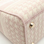 Dior Handbag Lady D-lite Houndstooth 2-Way Pink Ivory Canvas Tote — view 7