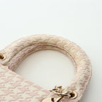 Dior Handbag Lady D-lite Houndstooth 2-Way Pink Ivory Canvas Tote — view 5