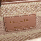 Dior Handbag Lady D-lite Houndstooth 2-Way Pink Ivory Canvas Tote — view 4