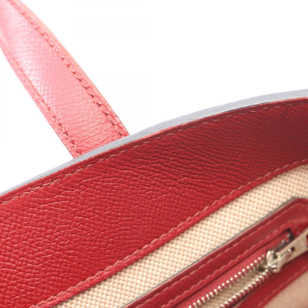 Hermes Handbag Maxi Box Cabas 30 Rouge Grena Calf — view 6