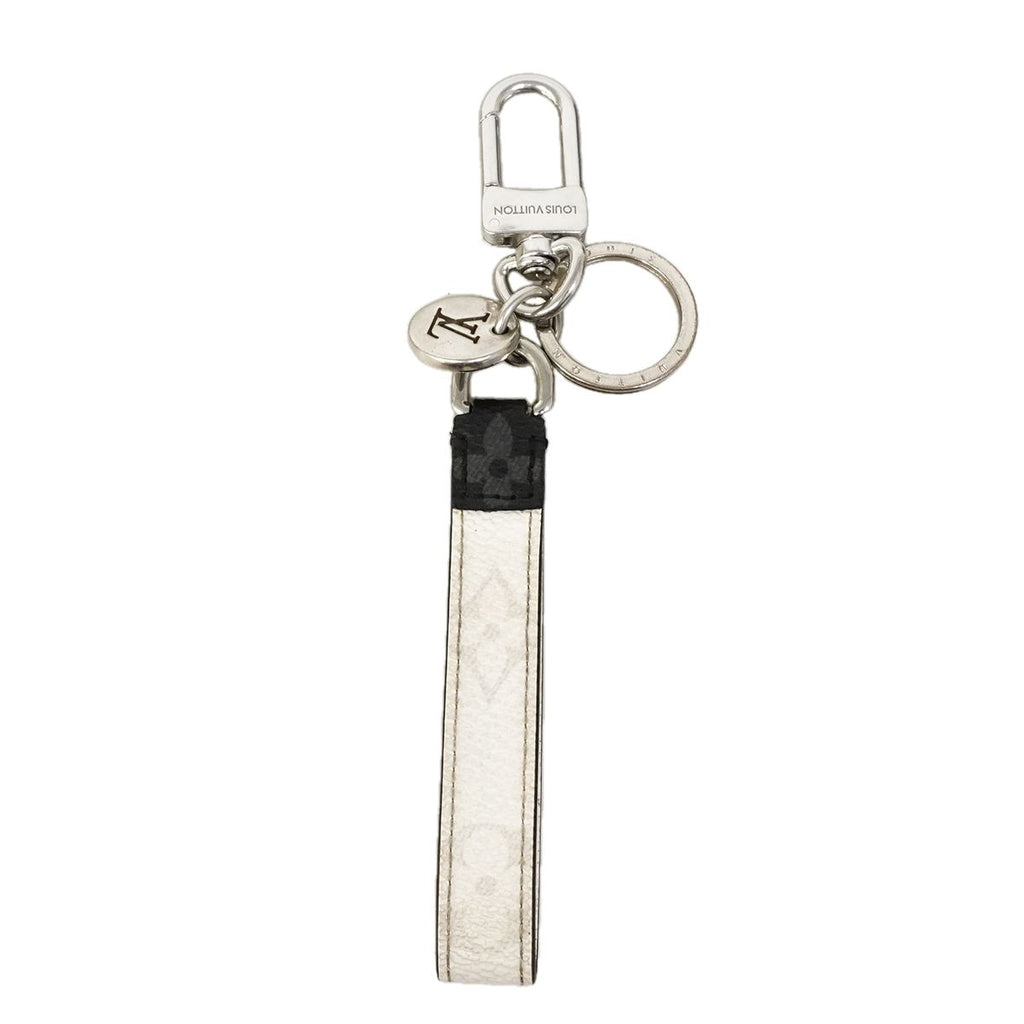 Louis Vuitton Key Holder Charm Monogram Eclipse White Dragonne