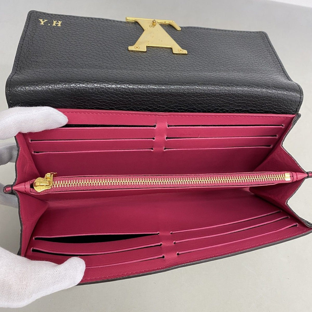 Louis Vuitton Wallet Taurillon Portefeuille Capucines Noir — view 3
