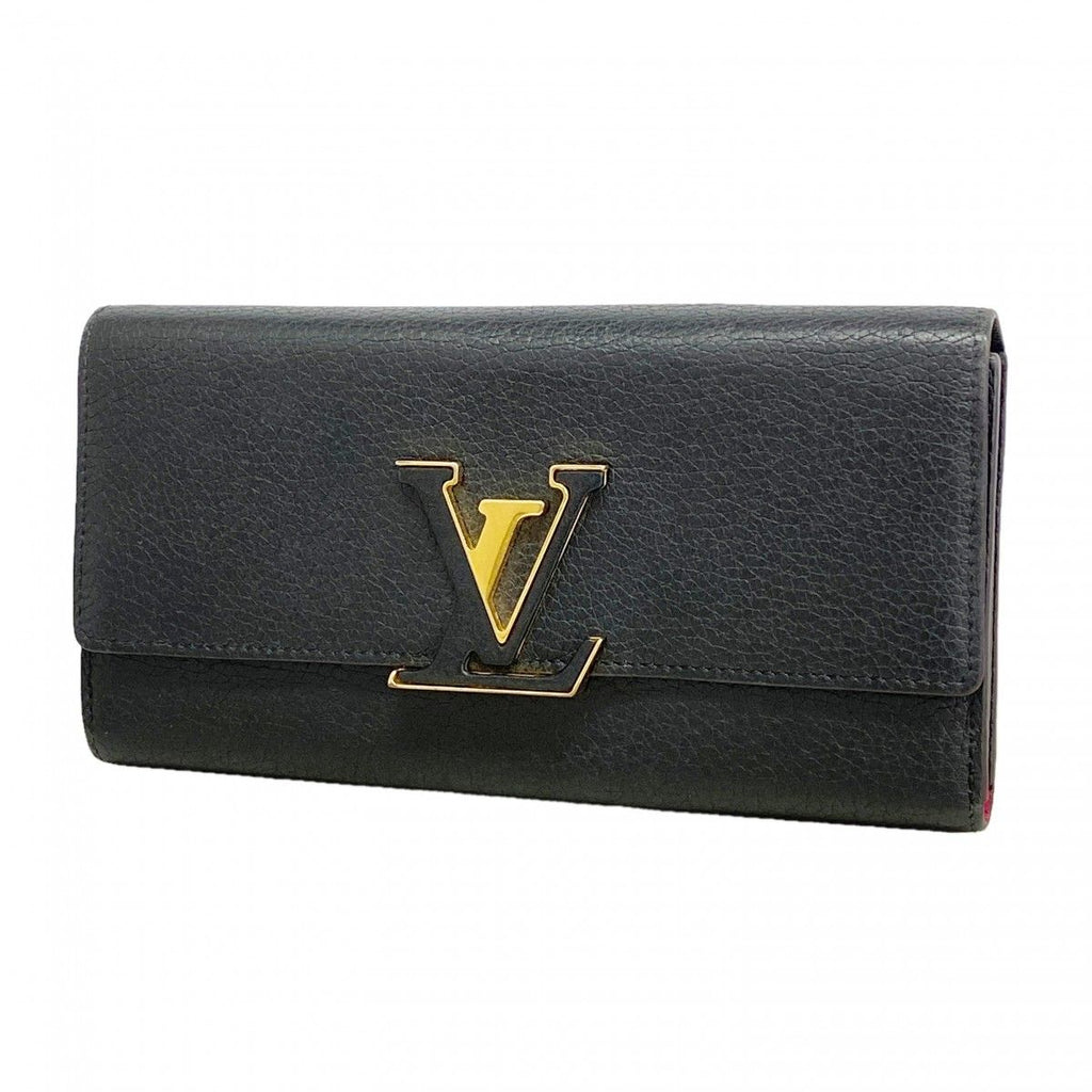 Louis Vuitton Wallet Taurillon Portefeuille Capucines Noir