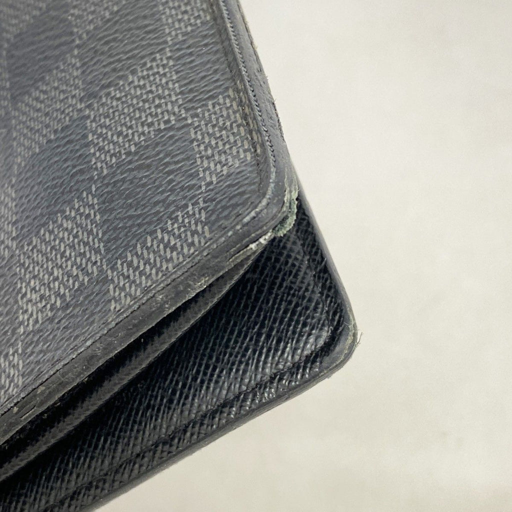 Louis Vuitton Wallet Damier Graphite Portefeuille Brazza Black — view 6