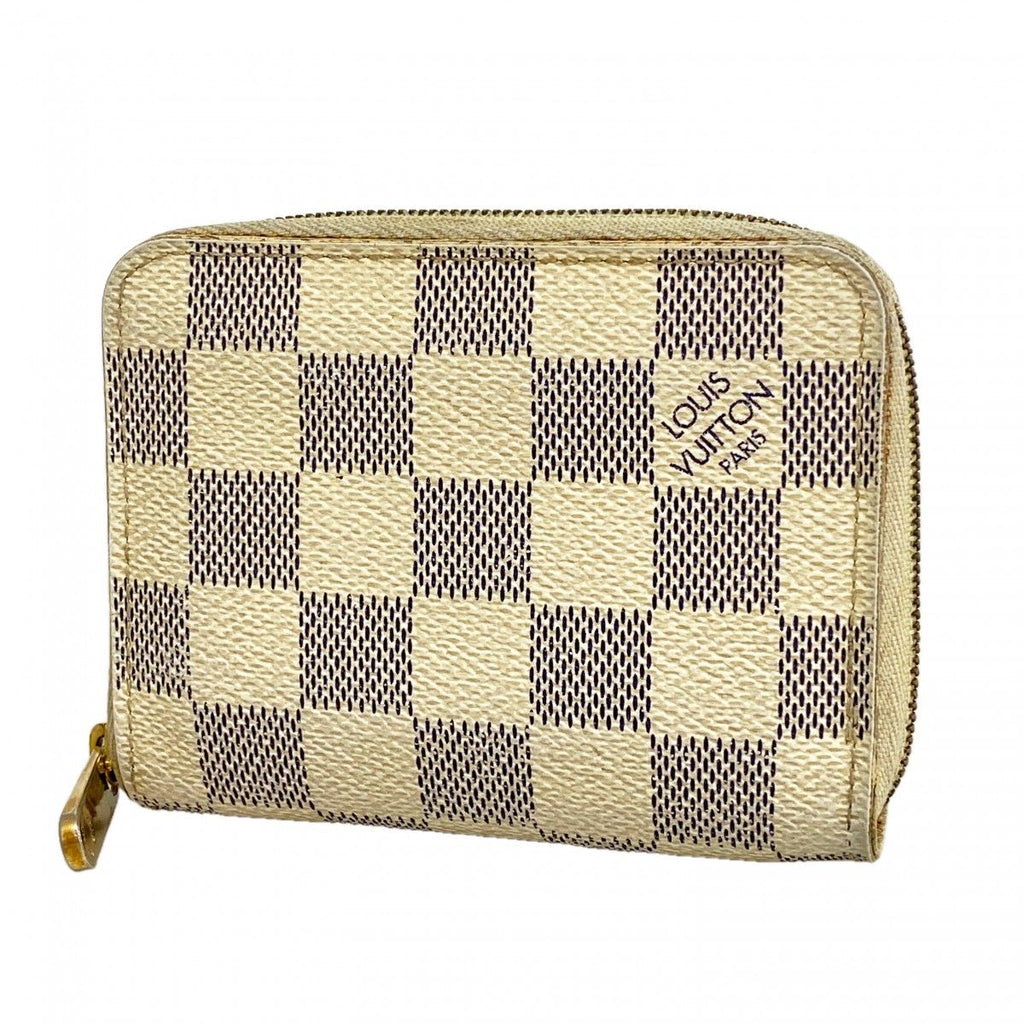 Louis Vuitton Coin Case Damier Azur Zippy Purse White