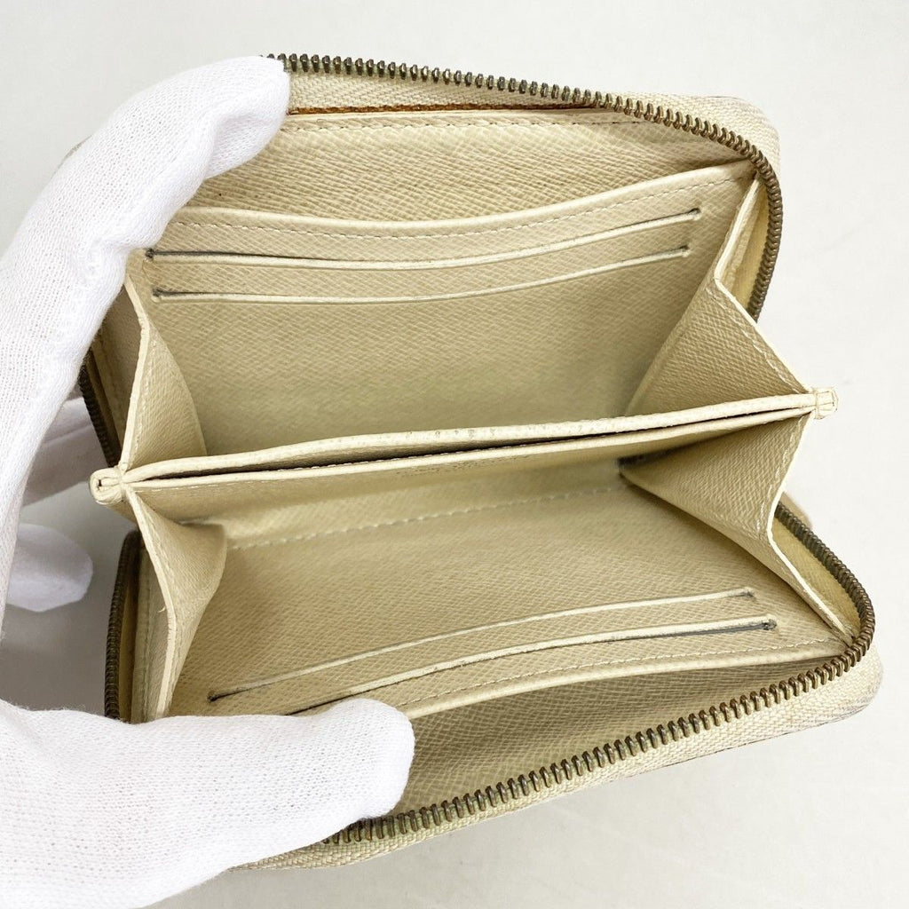 Louis Vuitton Coin Case Damier Azur Zippy Purse White — view 3