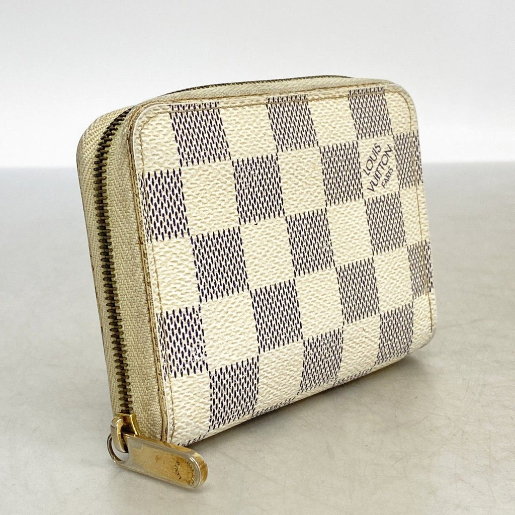 Louis Vuitton Coin Case Damier Azur Zippy Purse White — view 2