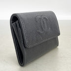 Chanel Coin Case Caviar Leather Black Silver — view 2