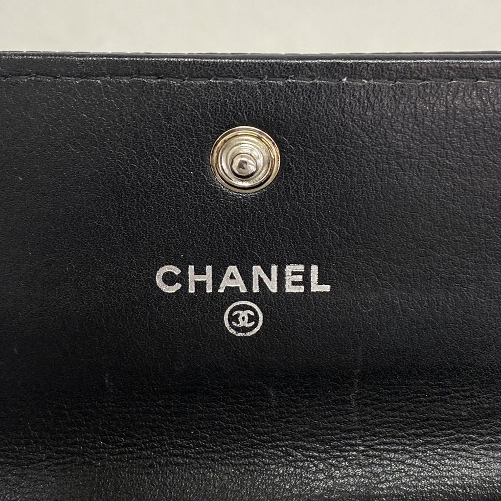 Chanel Coin Case Caviar Leather Black Silver — view 4