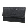 Chanel Coin Case Caviar Leather Black Silver