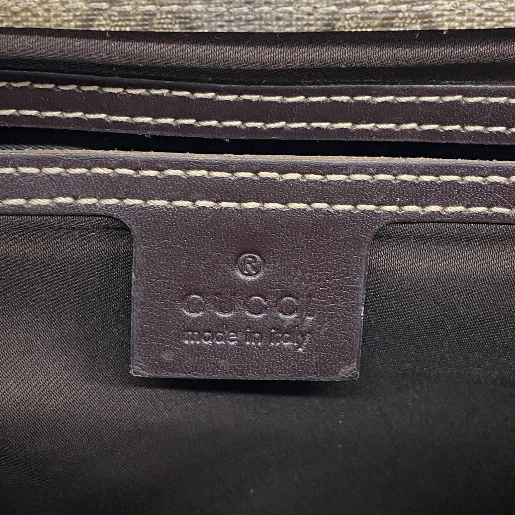 Gucci Shoulder Bag GG Supreme Brown Champagne Gold — view 5