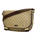 Gucci Shoulder Bag GG Supreme Brown Champagne Gold