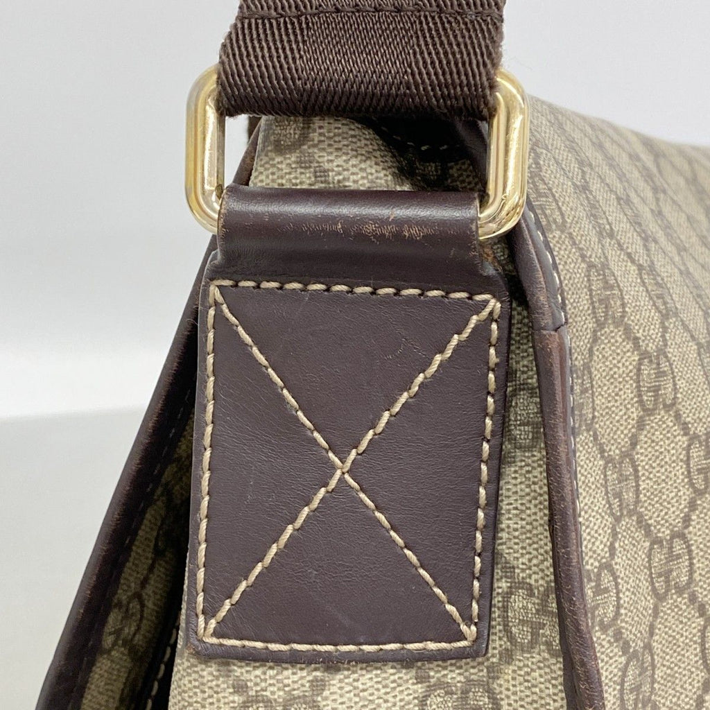 Gucci Shoulder Bag GG Supreme Brown Champagne Gold — view 8
