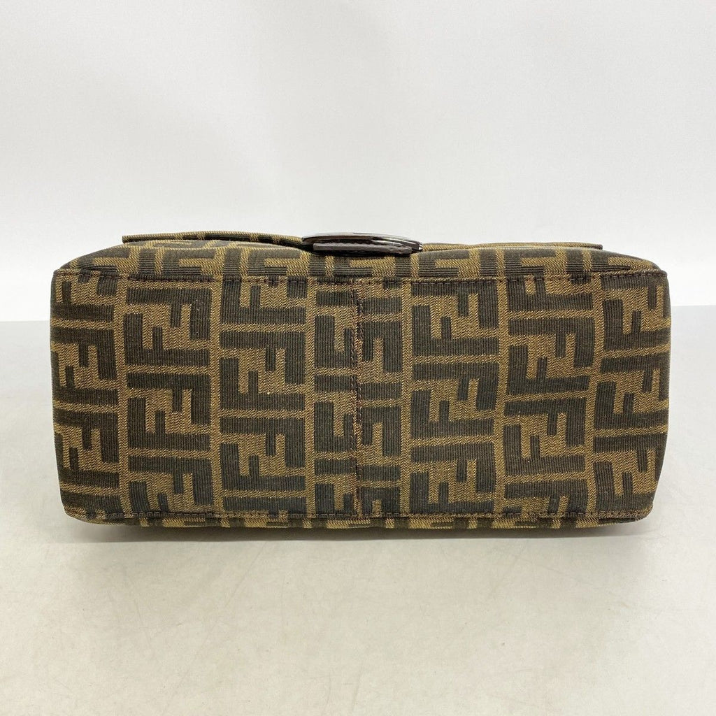 Fendi Handbag Zucca Mamma Bucket Nylon Canvas Brown Silver — view 3