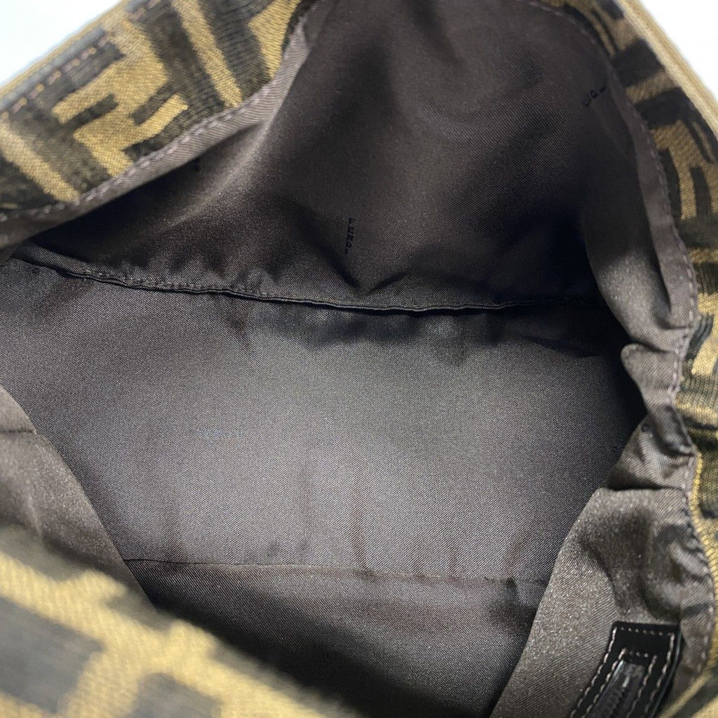 Fendi Handbag Zucca Mamma Bucket Nylon Canvas Brown Silver — view 4