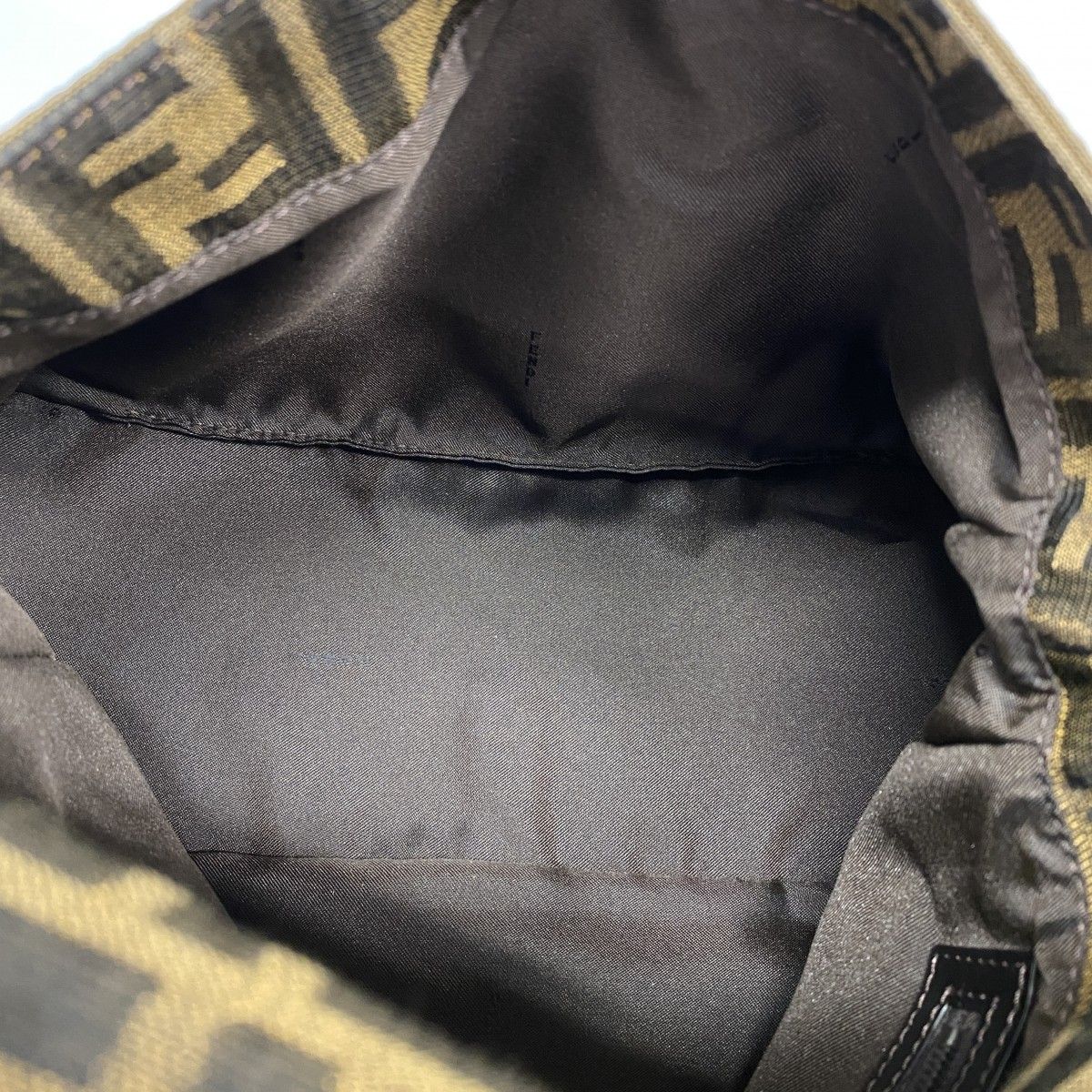 Fendi Handbag Zucca Mamma Bucket Nylon Canvas Brown Silver — view 4