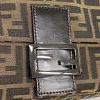 Fendi Handbag Zucca Mamma Bucket Nylon Canvas Brown Silver — view 7