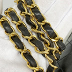 Chanel Shoulder Bag Quilted Lambskin Black Gold — view 7