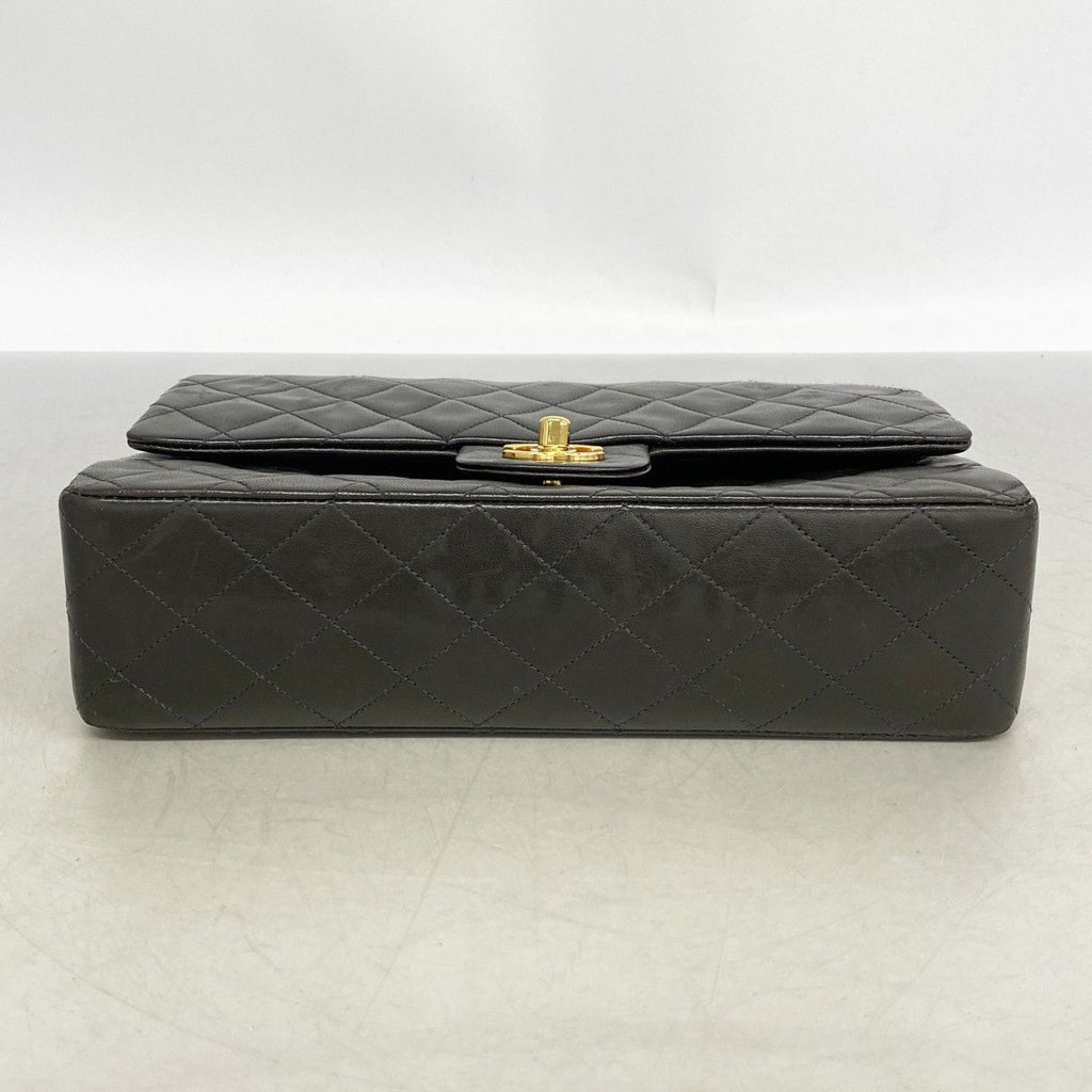 Chanel Shoulder Bag Quilted Lambskin Black Gold — view 3