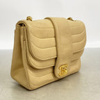 Chanel Shoulder Bag Lambskin Beige Gold — view 2