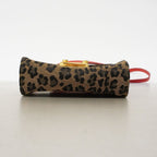 Fendi Shoulder Bag Leopard Nylon Canvas Brown Red Gold — view 3