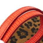 Fendi Shoulder Bag Leopard Nylon Canvas Brown Red Gold — view 6