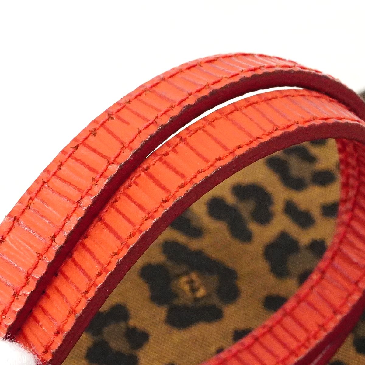 Fendi Shoulder Bag Leopard Nylon Canvas Brown Red Gold — view 6