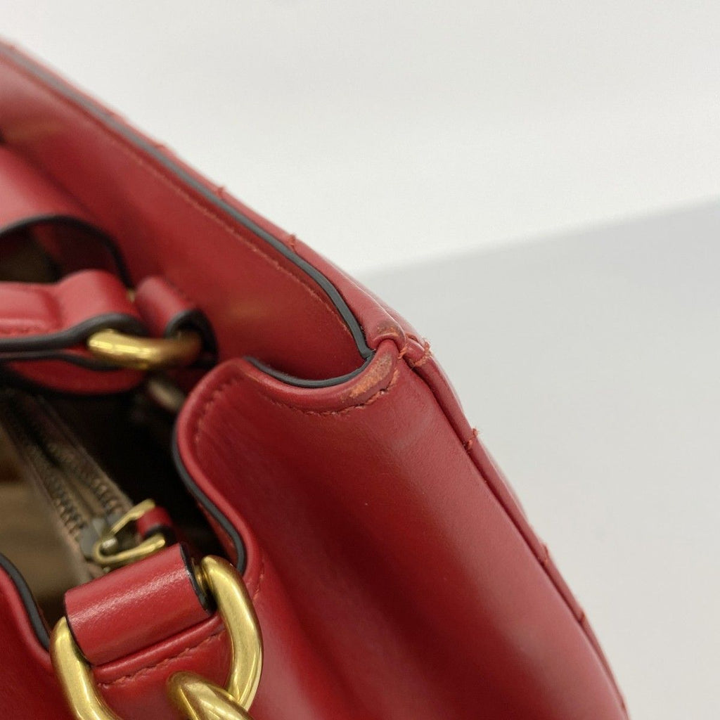 Gucci Handbag GG Marmont Leather Red Gold 2-Way — view 7