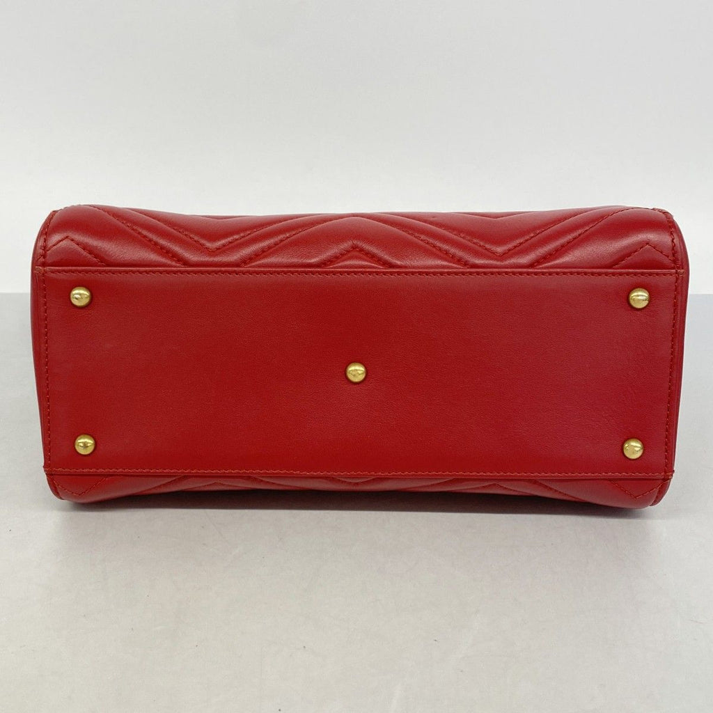 Gucci Handbag GG Marmont Leather Red Gold 2-Way — view 3