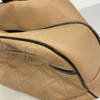 Chanel Boston Bag Sports Leather Brown Silver — view 7