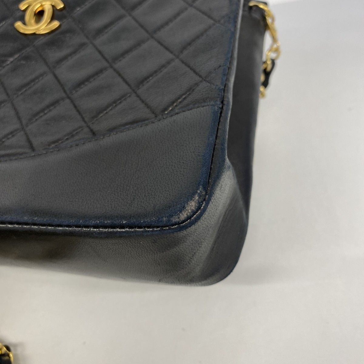 Chanel Handbag Quilted Lambskin Black Gold 2-Way — view 6