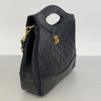 Chanel Handbag Quilted Lambskin Black Gold 2-Way — view 2